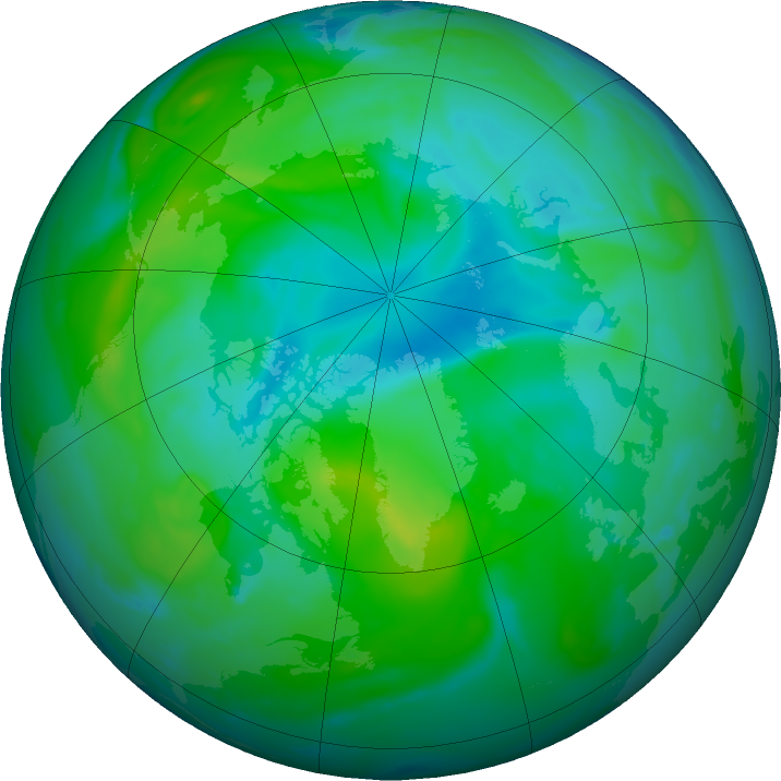Arctic ozone map for 10 August 2020